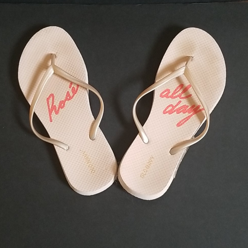 Rosé all day flip flops